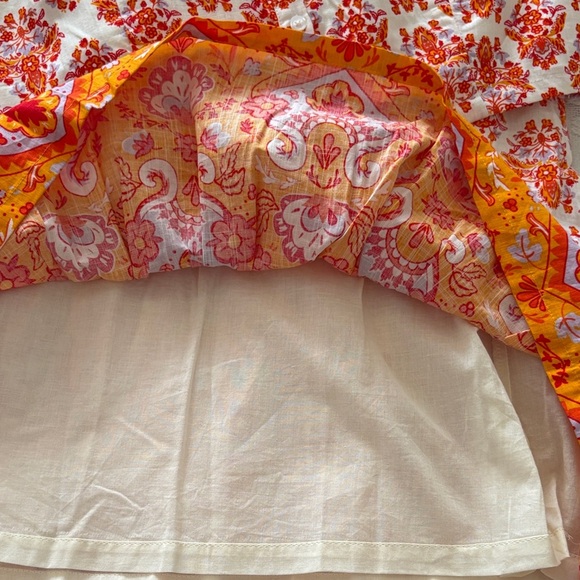 BNWT Boho Style Floral Orange & Red 2pc Set By Haute Hippie “M Top S Bottom” - Picture 9 of 12